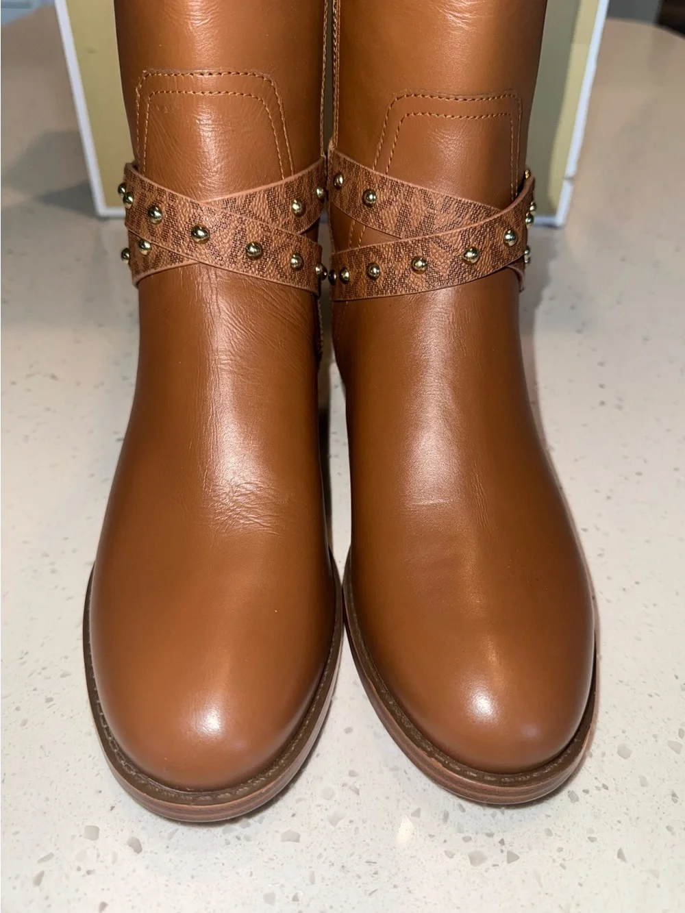 Michael Kors Tan Brown Leather Tall Riding Boots